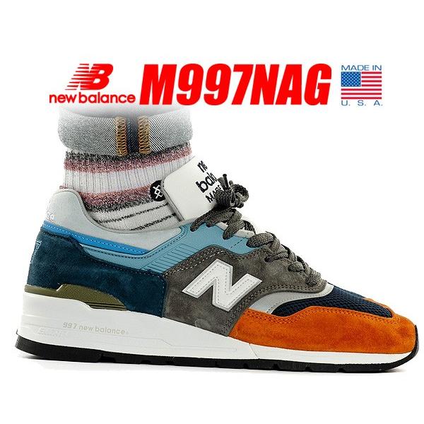 ニューバランス M997 NEW BALANCE M997NAG MADE IN U.S.A. スニーカー オレンジ ブルー メンズ NB 997 USA ワイズ D