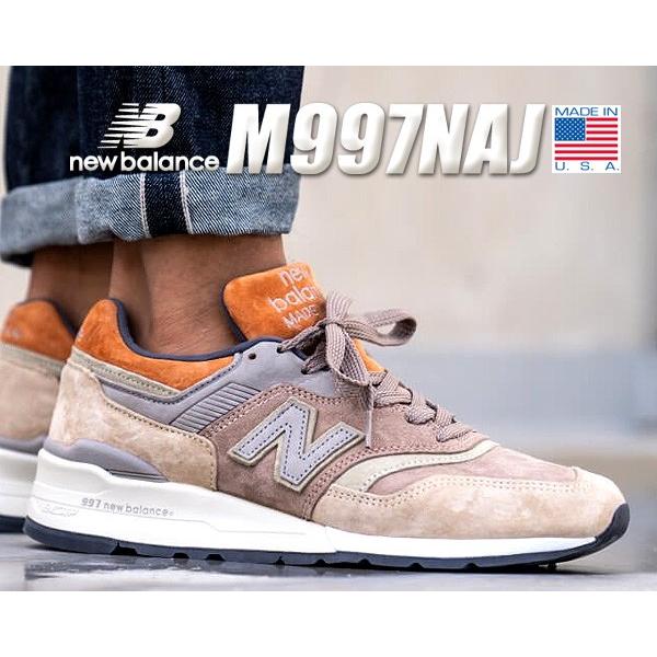 ニューバランス M997 NEW BALANCE M997NAJ MADE IN U.S.A. スニーカー ベージュ オレンジ メンズ NB 997  USA ワイズ D