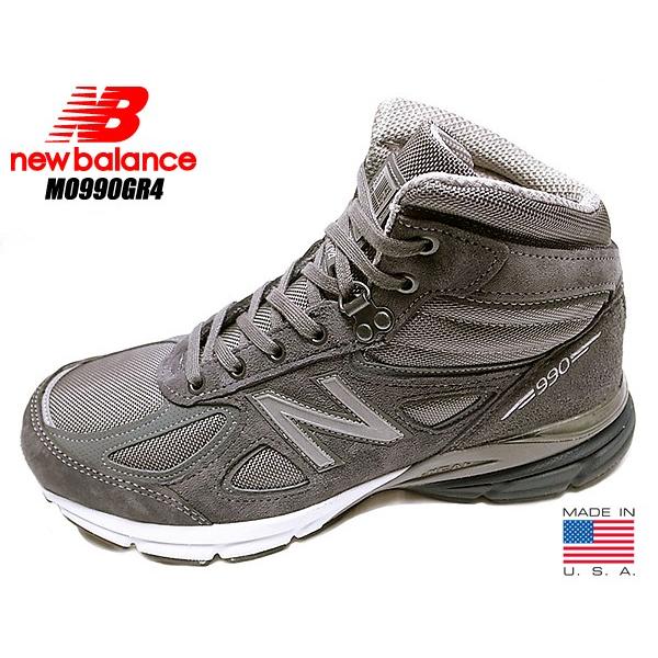 ニューバランス 990 V4 NEW BALANCE MO990GR4 MADE IN U.S.A. グレー ハイカット スニーカー メンズ NB  USA