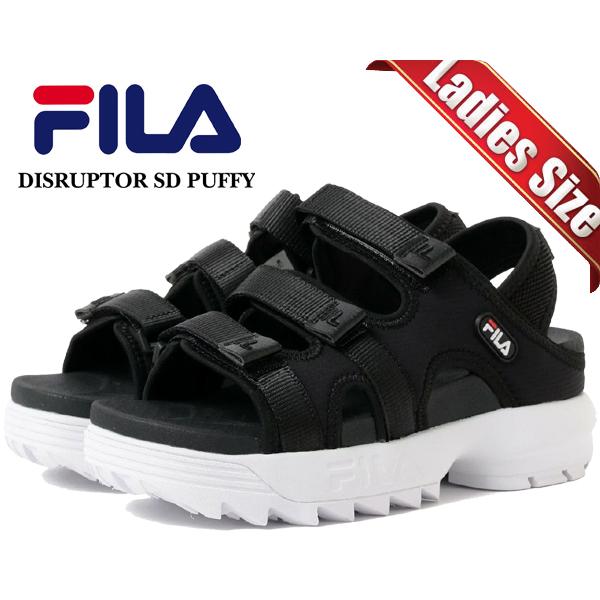 FILA DISRUPTOR SD PUFFY UNISEX スポーツサンダル BLACK フィラ FILA レディース サンダル 厚底 スポサン DISRUPTOR SD
