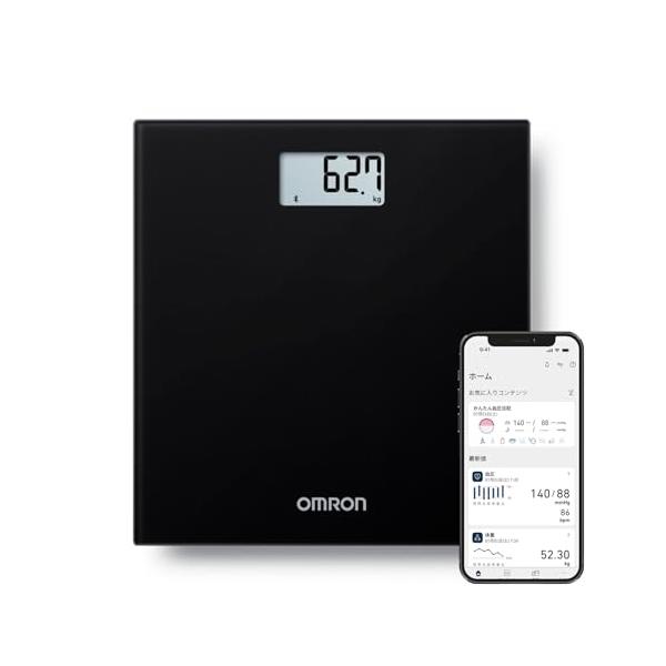 体重のみシンプルモデル(体重計/ブラック)ブラック/-/HN-300T2-JTBK・Color:ブラック・パッケージ個数:1・測定した体重値をスマートフォンで簡単にデータ管理できる通信機能付き体重計・原産国:中国・色:ブラック・梱包サイズ:...