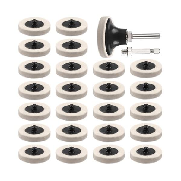 フェルトバフ IROKCAKPT フェルトバフ 50mm ポリッシャー バフ 羊毛 車 ガラス研磨用