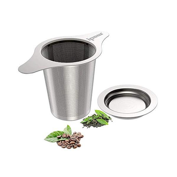 シルバー/2層メッシュ/-・双持ち手があるから、滑り落ちないで、使いやすい。洗うことも便利だ。蓋付き、温度維持ができるので、いつでも美味しいお茶を飲むことができる。お茶を楽しく飲みましょう。・二層メッシュ：普通のコーヒードリッパーよりメッシ...