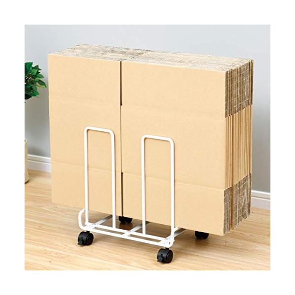 他サイト： 山善(YAMAZEN) ダンボール 収納 (ダンボールストッカー) 幅30.5×奥行22.5cm しまいやすく倒れにくい(側面大小設計) 簡単ひの商品画像