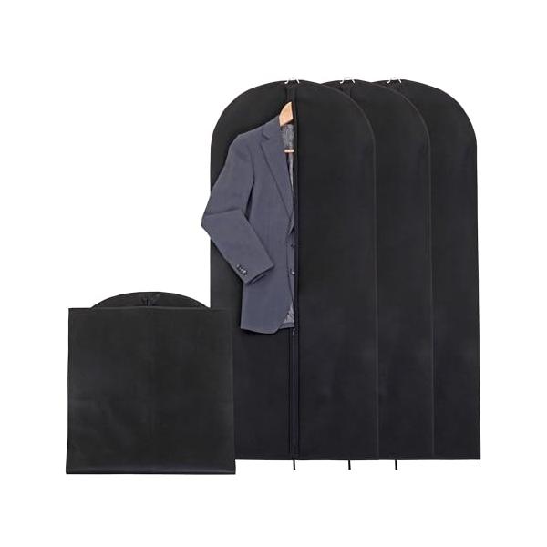 他サイト： アストロ 洋服カバー 3枚 黒 厚手不織布 ファスナー付き 底までカバー 605-29の商品画像
