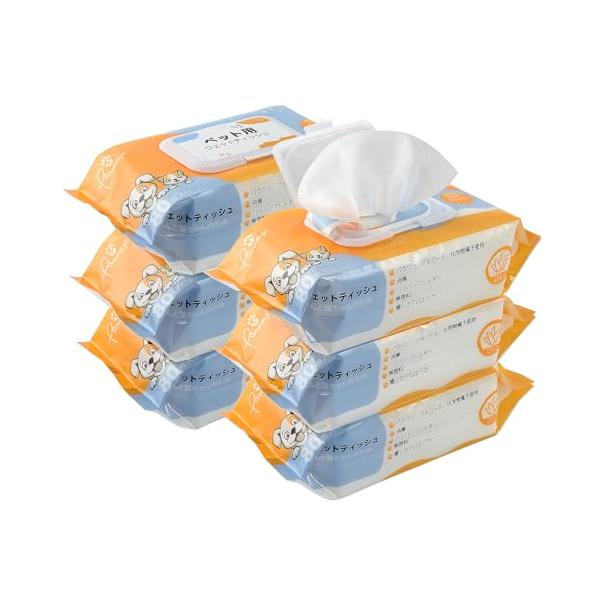 シート：15×20cm/80枚入×6個/YS-PW-PAWNAX80*6・Size:80枚入×6個・パッケージ個数:1・??厚手で大判：Pawnaxペットウェットティッシュは使いやすいために、厚めの生地を選び、1枚あたり15×20cmででき...