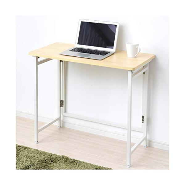 他サイト： 山善(YAMAZEN) 折りたたみ デスク 幅80×奥行40×高さ70cm コンパクト 傷・汚れ・水分・熱に強い天板(メラミン加工) なめらかなの商品画像