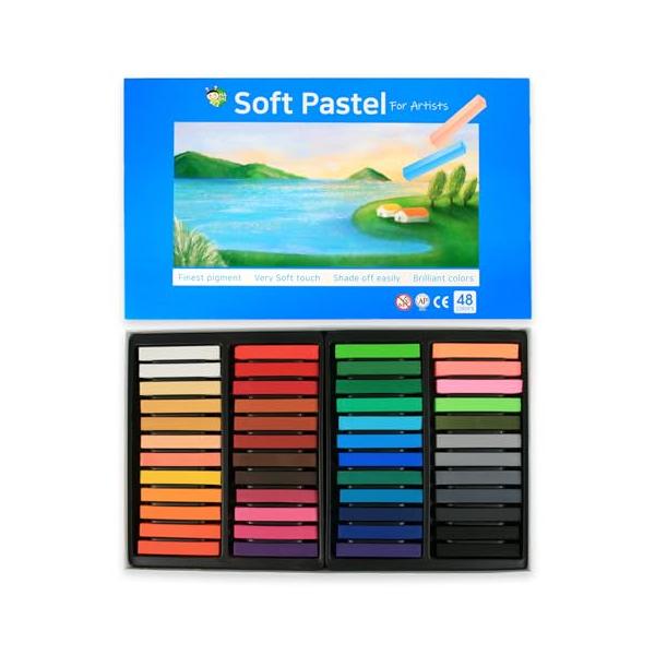 他サイト： (48色) HASHI ハシ 専門家用 無毒性 ソフト パステル セット - チョーク パステル カラー soft long pastels Fの商品画像