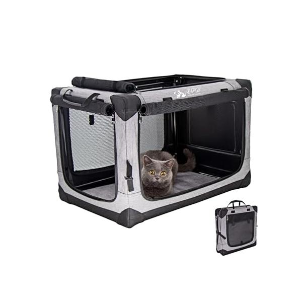 コンテンポラリーシルバーグレー/67L x 46W x 46H cm/-・Size:67L x 46W x 46H cmColor:シルバーグレー・??次世代ペットクレート：ユニックな折り畳み式のデザインで、取り付けと保管を行うには、4つの...