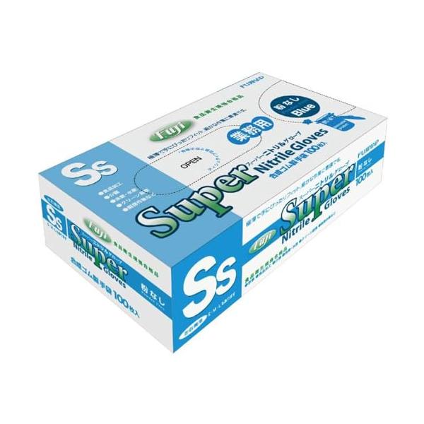他サイト： フジ スーパーニトリル グローブ 粉なし 100枚入り SS (ブルー)の商品画像
