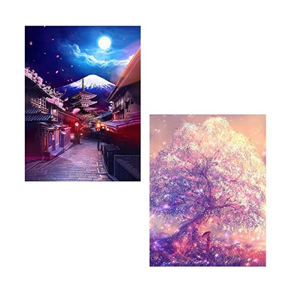 ⭐️売切御免⭐️ダイアモンド富士山　開運アーティストRINBEN 53cm×63cm ダイヤモンドアート Rinimie キット 富士山 + 桜2枚セット