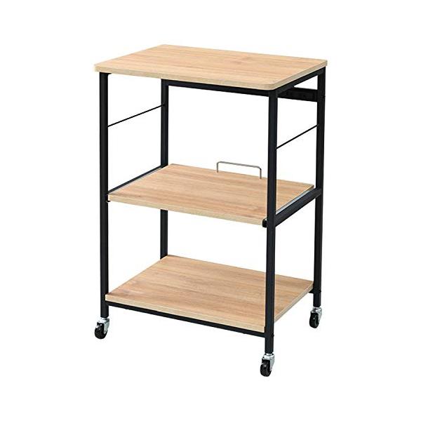 ロー(コンセント/ワイド)・オーク/サンドブラック 幅57×奥行45.5×高さ91cm DRW-WIDE(OAK/SBK・・Color:オーク/サンドブラックStyle:ロー(コンセント/ワイド)・レンジ台　キャスター付き・お客様品・本体サ...