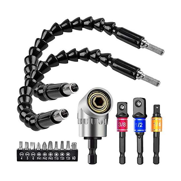 ◇ フレキシブル ドライバー シャフトー　調整拡張レンチ　ソケットアダプタ　特徴 ◇ 手の届かない場所でもこれさえあればカンタン 高い場所、奥まった場所のネジ締め・穴あけに便利です。 ドライバーとして使用するだけでなく、電動ドリルに取り付け...