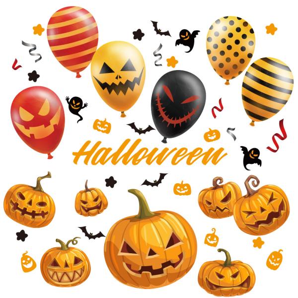 ハロウィン ウォールステッカー MU3 日本製 パーティー キッズ 壁紙 風呂 ドア トイレ シール