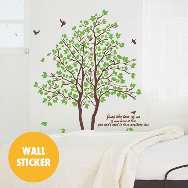 ウォールステッカー リーフ 木々 小鳥 茶系 北欧 グリーン 壁紙 シール かわいい おしゃれ Wls Ay698 Lucca 通販 Yahoo ショッピング
