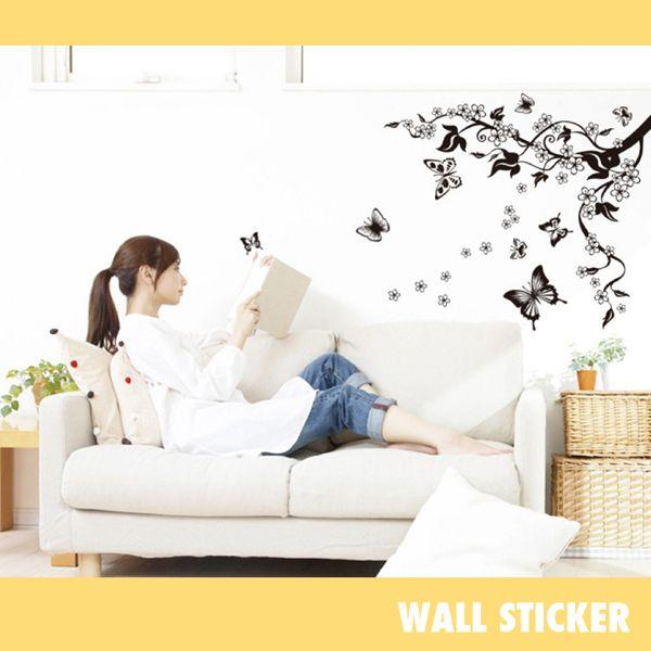 ウォールステッカー 蝶と桜の木 モノトーン リーフ 北欧 シール 壁紙 かわいい おしゃれ Wls Ay7005 Lucca 通販 Yahoo ショッピング