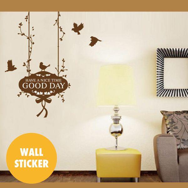 ウォールステッカー Good Day プレート 茶系 鳥 看板 モノトーン リーフ 北欧 シール 壁紙 かわいい おしゃれ Buyee Buyee Japanese Proxy Service Buy From Japan Bot Online