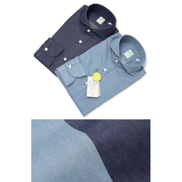美品✨イタリア製 Finamore フィナモレ コットンデニムシャツ XS コットンデニムシャツ【SIMONE/BALI】｜Finamore（フィナモレ