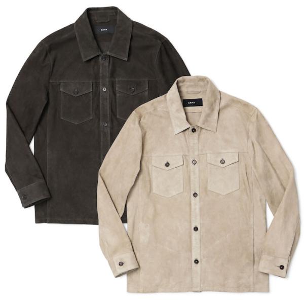 タグ付新品 ARMA レザーシャツ DEX ブラウン ４８ luccicare_7506326x50