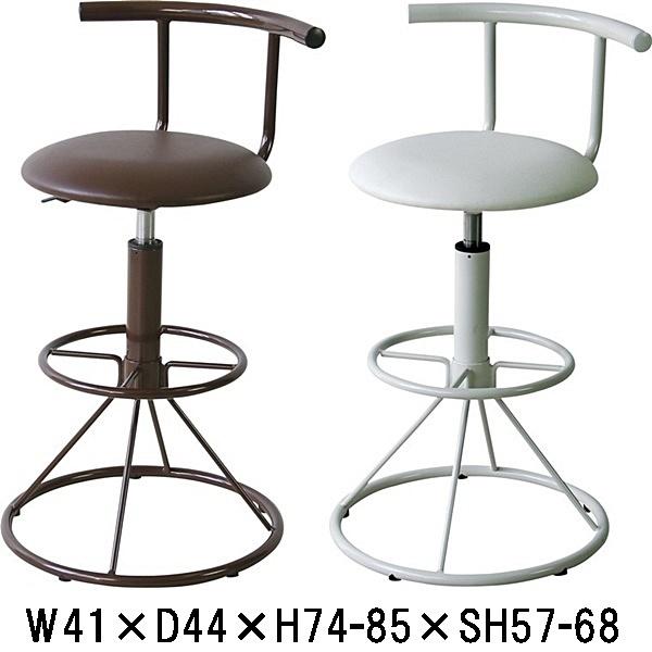 ハイチェア カウンターチェア/回転昇降機能付 合皮/1脚/幅41 座面高57