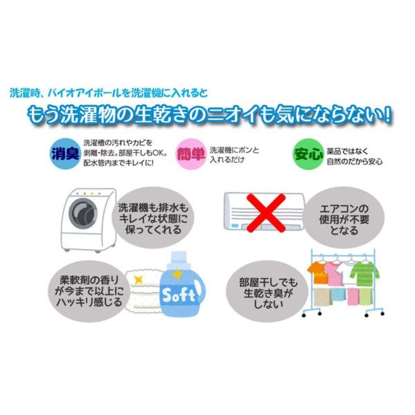 洗濯機用 実物 バイオ アイ ボール 臭い 洗濯槽クリーナー 生乾き 部屋干し エコ 効果 約6ヶ月 洗濯物 カビ