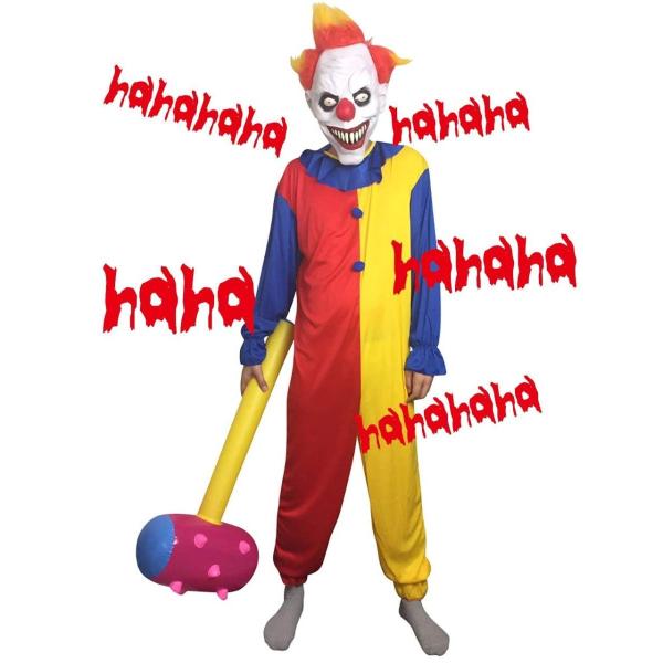 Banane D Or ぴえろ 衣装 ホラー コスプレ 公式 怖い ドッキリ セット 恐怖 Aセット ハンマー マスク ピエロ コスチューム