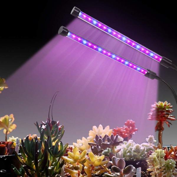 Ledgle w 植物育成ライト 育苗機 限定タイムセール 室内栽培ライト 水耕栽培ランプ 360 回転 タイミング機能 高さ調節可能 ダブルチュープ ク