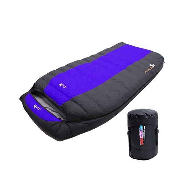 高級ダウン寝袋 シュラフ2人用 封筒型 ダブル カップル寝袋00gダウン 冬用