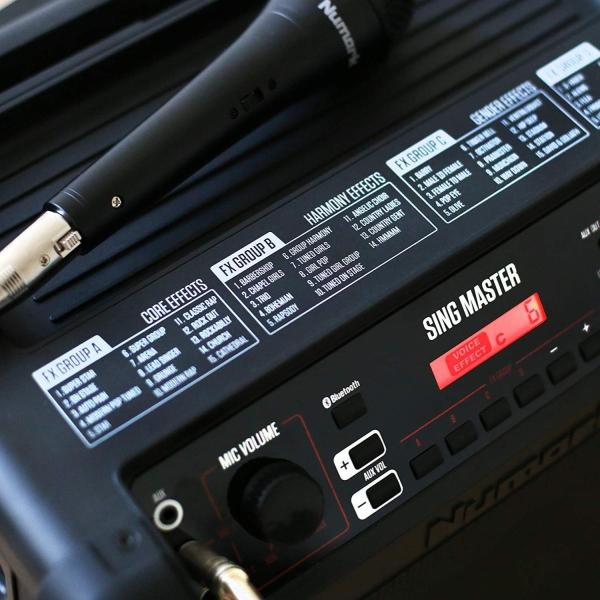 Numark カラオケシステムとbluetoothスピーカー 60種類のボイスエフェクト Ledライト Sing 高品質マイク付属 50w 公式