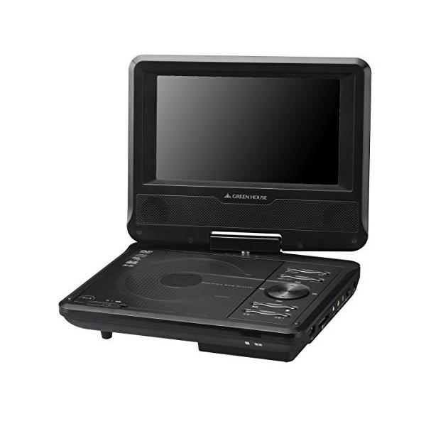グリーンハウス ポータブルdvdプレーヤー 7型 ワイド液晶 車載用ヘッドレスト取り付けキット付属 1024 600 単3形乾 新作送料無料 搭載
