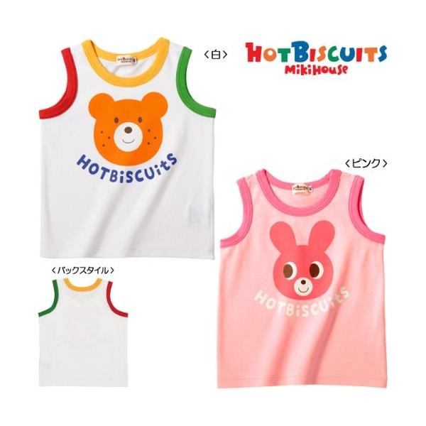 Mikihouse Hot Biscuits お顔がドン キャラクタータンクトップ 90cm ピンク 72