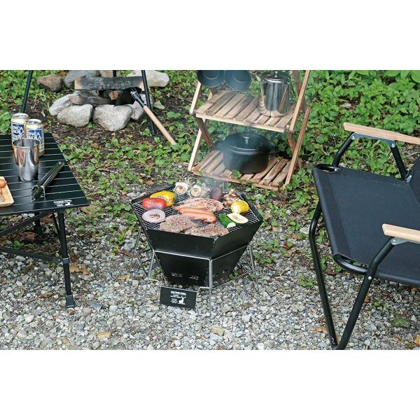 キャプテンスタッグ Captain Stag バーベキューコンロ 焚火台 ダッチオーブン 1台3役 ヘキサステンレス ファイア