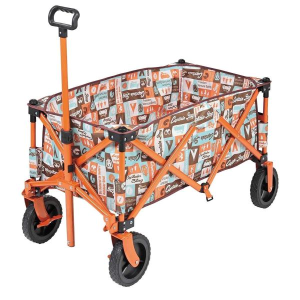 キャプテンスタッグ Captain Stag アウトドアワゴン 収束型 4輪キャリー 収納バッグ付き 前輪ストッパー付き レジャーロード Purrworld Com