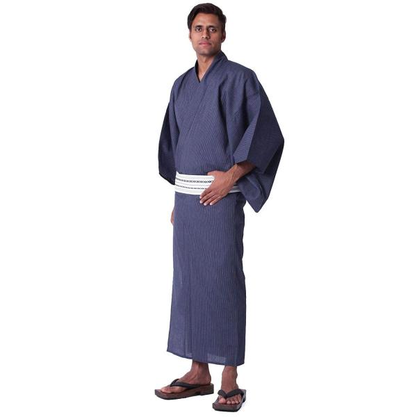 浴衣 メンズ セット 5点セット 綿麻浴衣 角帯 直営限定アウトレット 腰紐 190 男着物専門店品質 着付けガイドブック付き 下駄 メンズ浴衣 キングサイズ