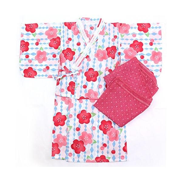 浴衣 子供 セット キッズ ベビー ドレス サンドレス セパレート 80cm 帯セット 桜赤 選択 Flash Pinky 花柄