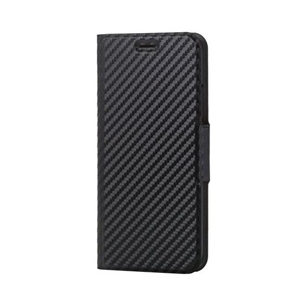 エレコム Iphone 直送商品 X ケース カバー 手帳型 Pm A17xplfu サイドマグネット ブラック カーボン調 ウルトラスリム レザー