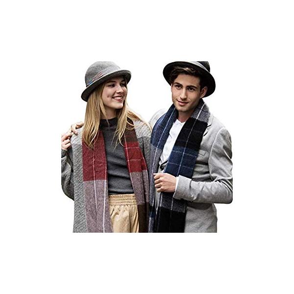 マフラー ウール 店 メンズ 人気 レディース チェック柄 ロングストール スコットランド 秋冬 大判スカーフ ブール 厚手