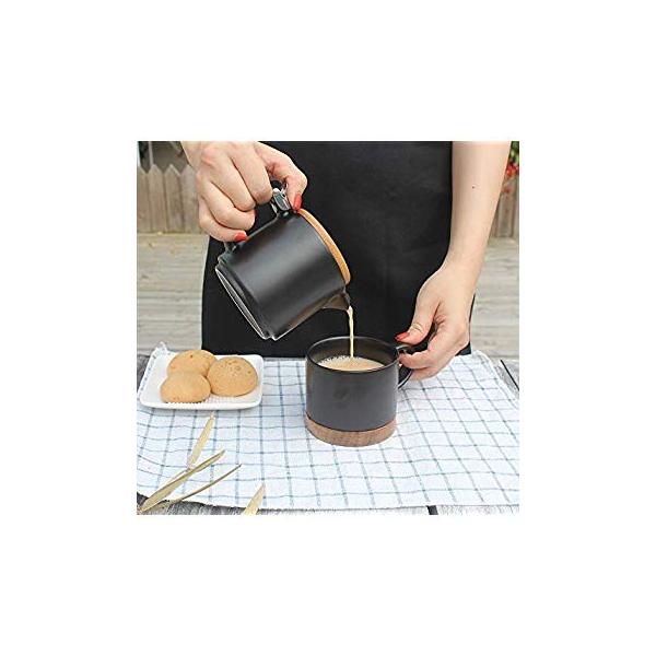 Clapoyis マグカップ コーヒーカップ 急須 湯飲み セット 茶こし付き レディペアカップ C 北欧 おしゃれ 秋冬新作 陶器 ブラック メンズ