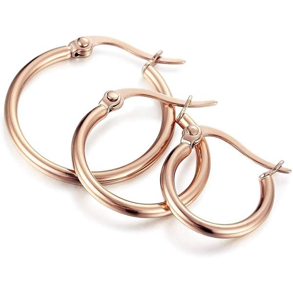 Jstyleジェイスタイル 三ペアセットフープ 日本産 ピアス レディース サイズ 12mm 金属アレルギー対応 イヤリング サージカルステンレス製