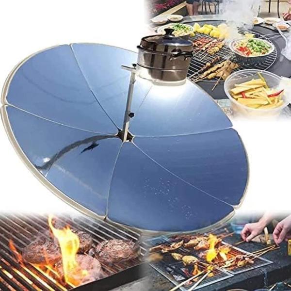 集中ソーラークッカー ソーラークッカー直径1.5mの円形太陽熱屋外コンロ無煙無消費 屋外調理道具太陽熱屋外ストーブは35キロの食物重量に耐えることができる