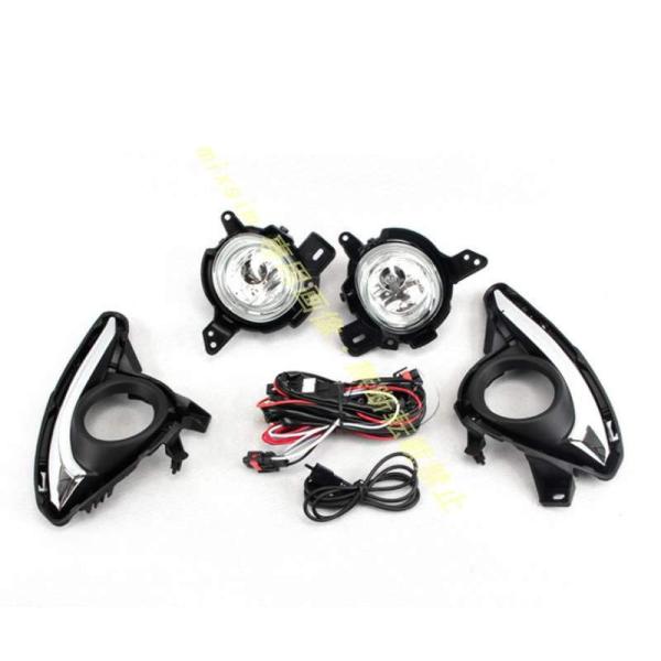 新品 高品質 フォグランプセット マツダ デミオ DJ系 MAZDA DEMIO MAZDA2 メッキ カスタム 配線キット 外装パーツ 左右セット
