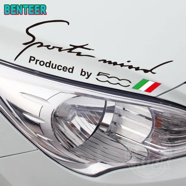 スタイリングステッカー Sports mind フィアット FIAT 500 500X 500L ブラック ホワイト DIY 外装 ドレスアップ