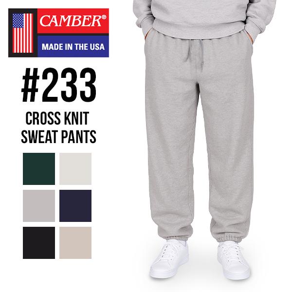 今ならポイント超還元 【並行輸入品】 キャンバー Camber CROSS KNIT Sweat Pant クロスニット スウェットパンツ 12オンス 233 無地 裏起毛 バレンタイン