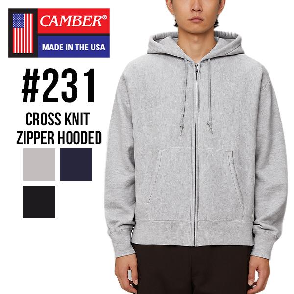 今ならポイント超還元 【並行輸入品】 キャンバー Camber CROSS KNIT Zipper Hooded クロスニット フルジップパーカー パーカー フード 231 バレンタイン