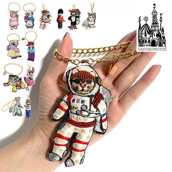 tamao world タマオワールド バッグチャーム ブローチ 刺繍チャームブローチ バッグアクセサリー