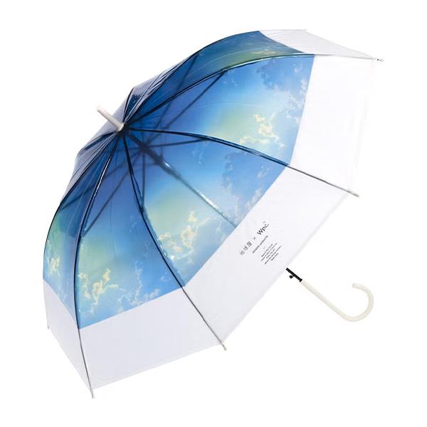 Wpc. ダブリュピーシー 長傘 雨傘 傘 ビニール傘 地球屋×Wpc. 空色アンブレラ ジャンプ式 かわいい