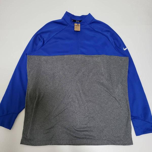 【古着】NIKE（ナイキ）　ハーフジッププルオーバー　2XL　青　ブルー　灰　グレー　ツートーン