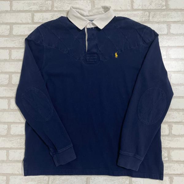 【希少XXL】POLO SPORT ラルフ長袖 ラガーシャツ ヴィンテージ 白 90年代 90s ポロスポーツ ラルフローレン ナンバリング 長袖