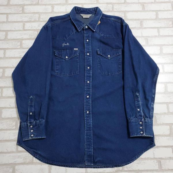カーハート 長袖シャツ 古着 インディゴ ウエスタンシャツ CARHART