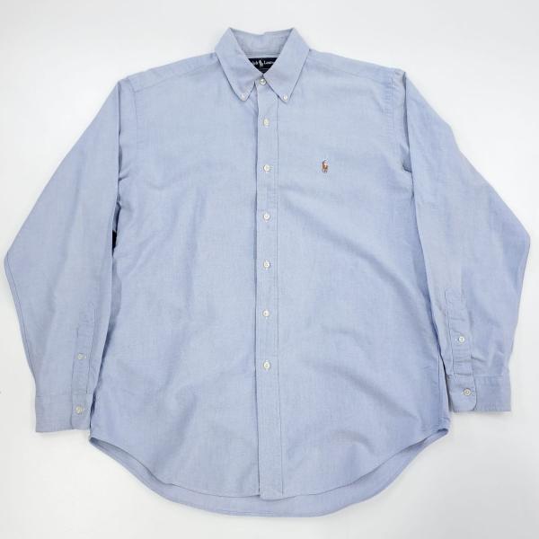 POLO RALPH LAUREN ラルフローレン 長袖シャツ 古着 無地 青